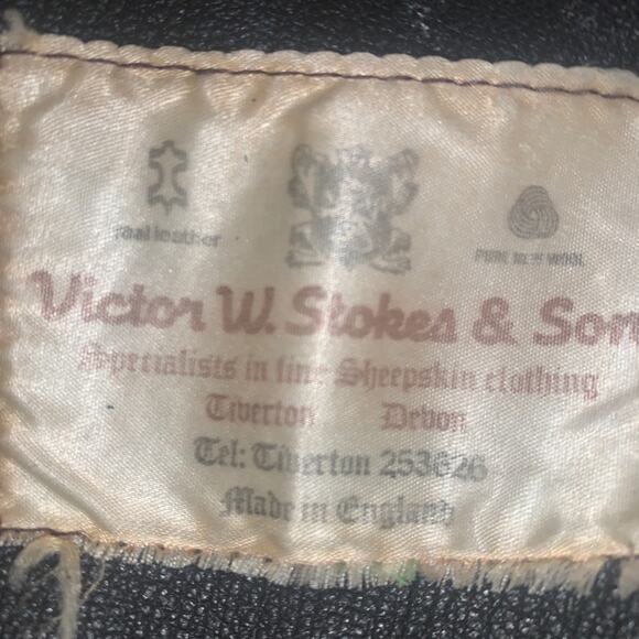 Unique VINTAGE 80's HANDPAINTED SHEEPSKIN SHEARLING Jacket from U.K. - Picture 4 of 10